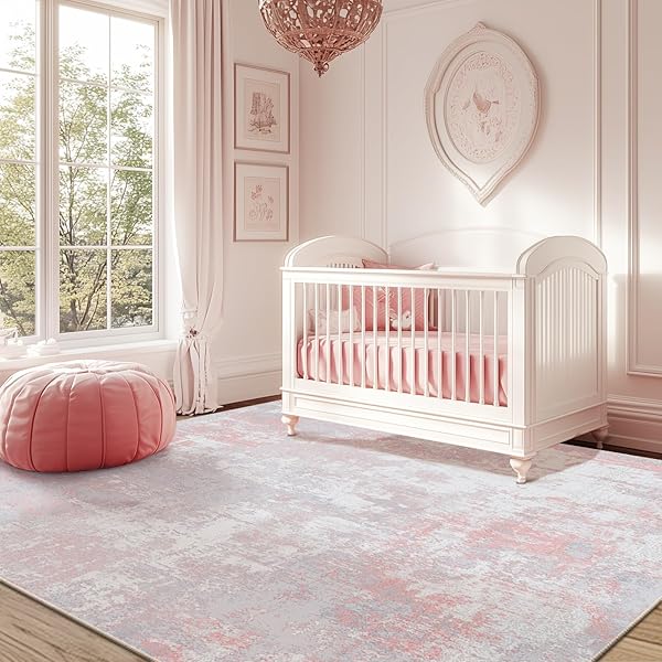 RELEANY WASHABLE AREA RUGS 6’X9′ NON-SLIP MODERN ABSTRACT...