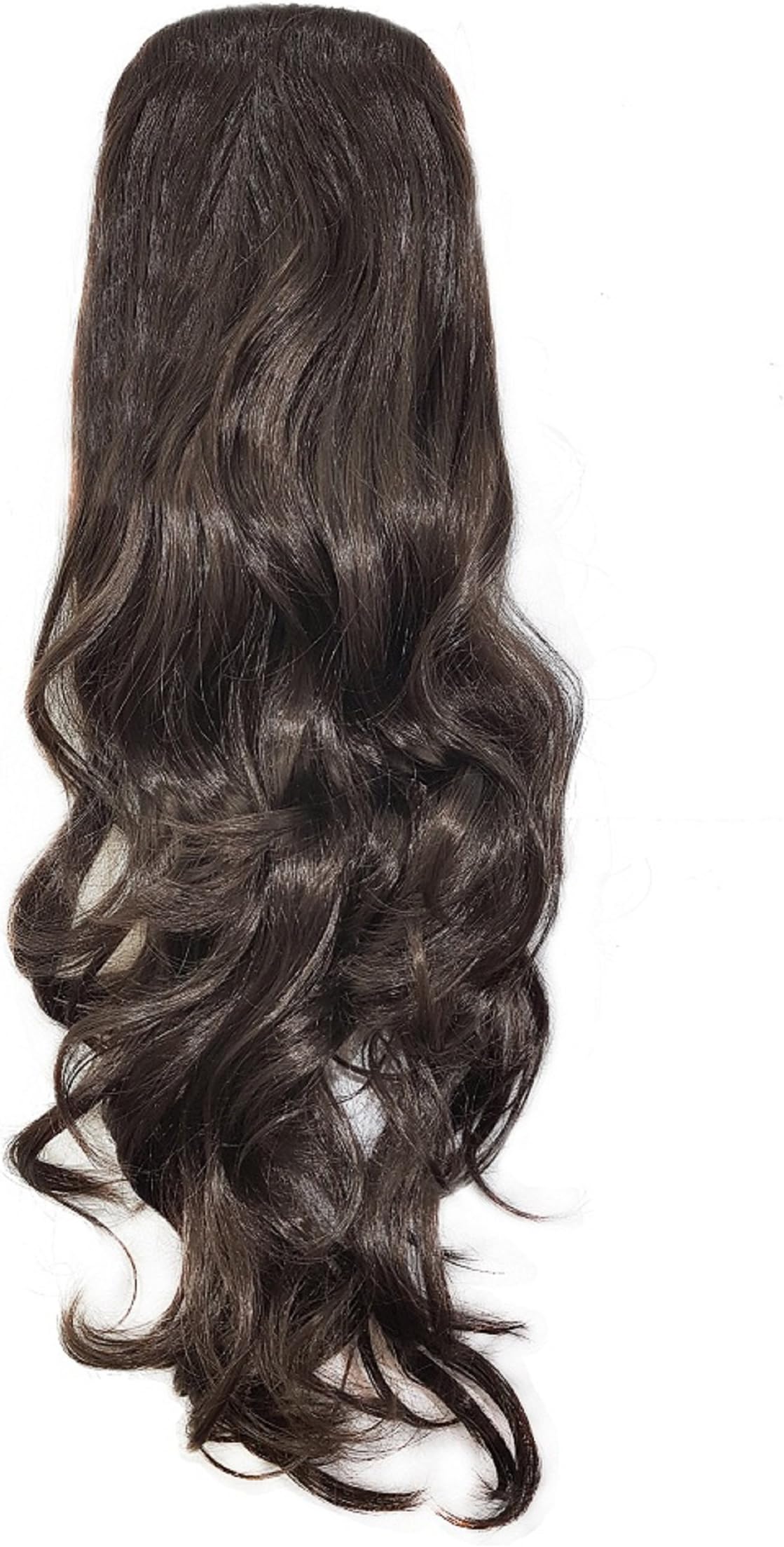Natural Shiny Long Curly Clip Drawstring Ponytail Synthetic Hair Extensions + (free hair extension brush) (@3)