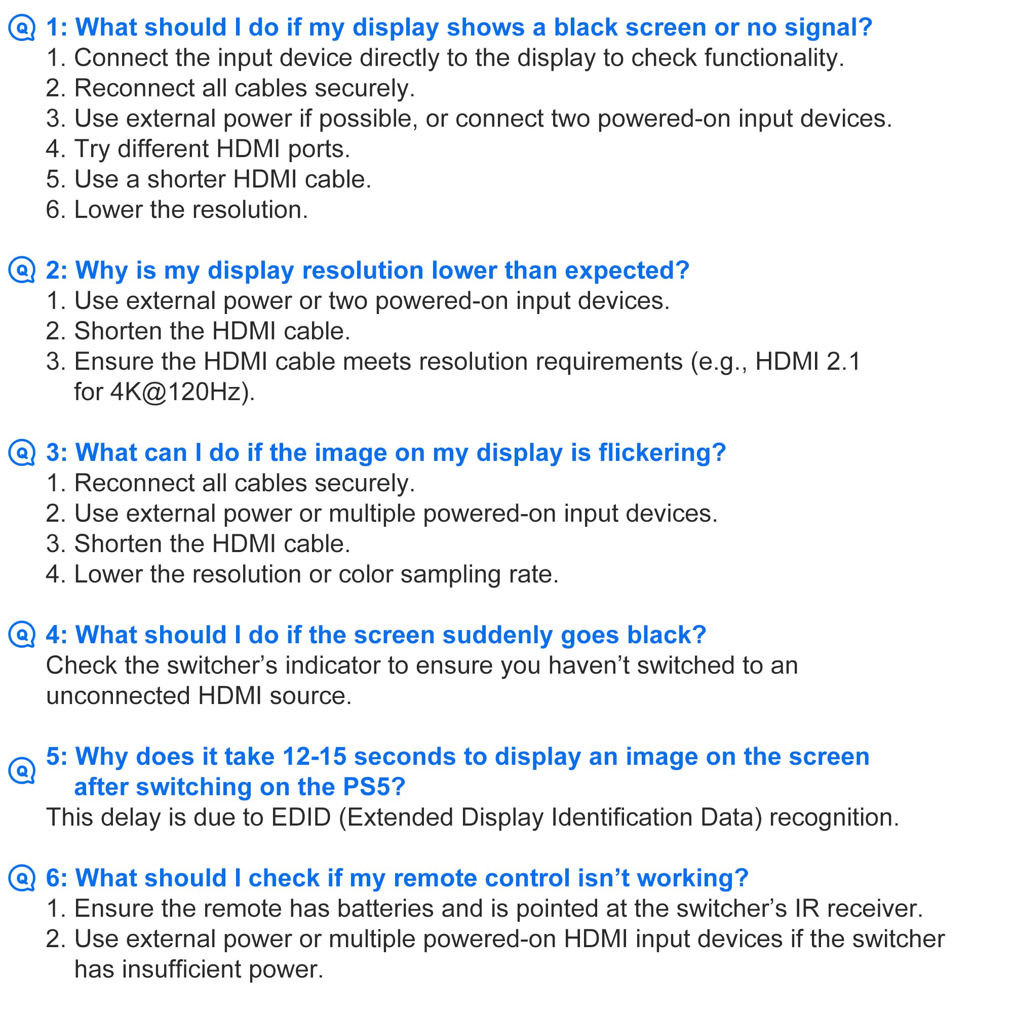 [Upgrade] HDMI Switch 3 in 1 Out, 4K@60Hz HDMI 2.0 Switch Splitter with 2.6FT Long HDMI Cable, 3-Port HDMI Switcher Selector, Supports 4K 30Hz 3D 1080P HDCP2.2 for PS5 Xbox DVD Player Fire Stick PC