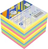 Westcott Note Block Coloured 750 Sheets Refill Pack 9x9cm 5 Colours