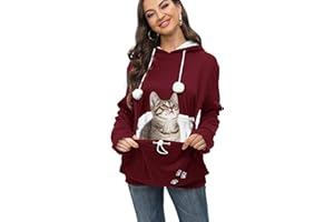 Erbacan Pet Carrier Hoodie-Cat Pouch Sweatshirt-Pullover Hoody Kitty Carrying Holder Kangaroo Breathable Unisex Hoodies