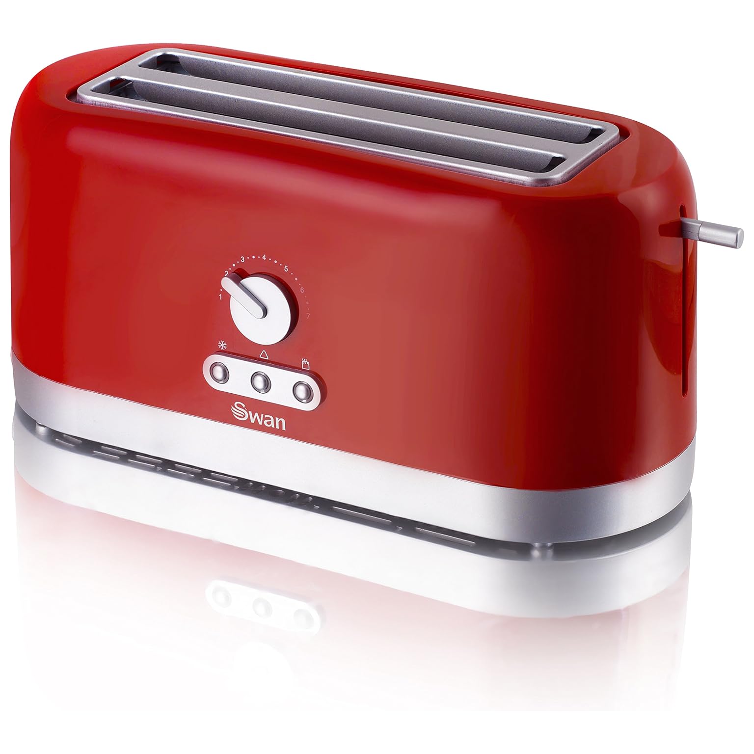 Swan 4 Slice Long Slot Red Toaster