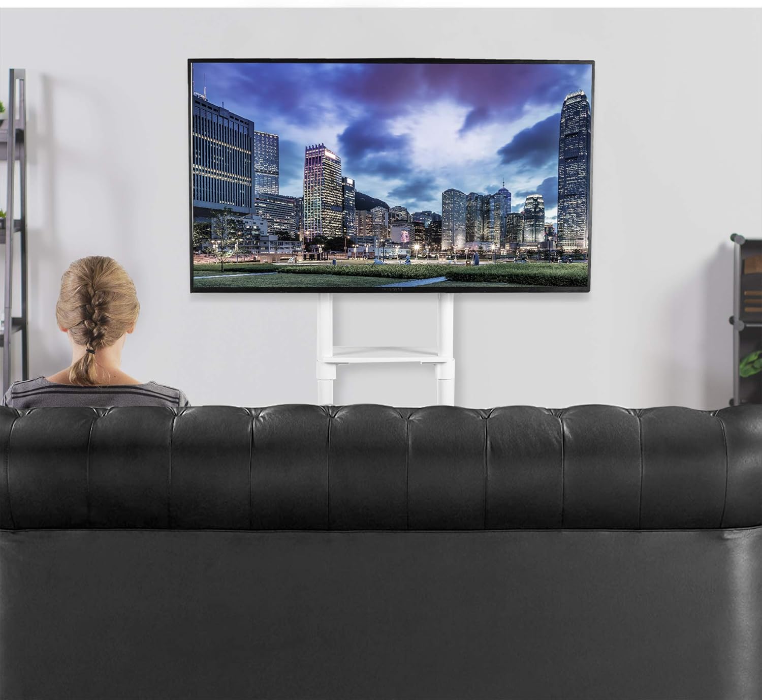 VIVO Mobile Premium TV Cart for 37 to 70 inch Flat Screens, Samsung Digital Flipchart, Microsoft Surface Hub 2S, Luxury Portrait to Landscape TV Display Stand with Wheels, White (STAND-TV02PW): Home Audio & Theater