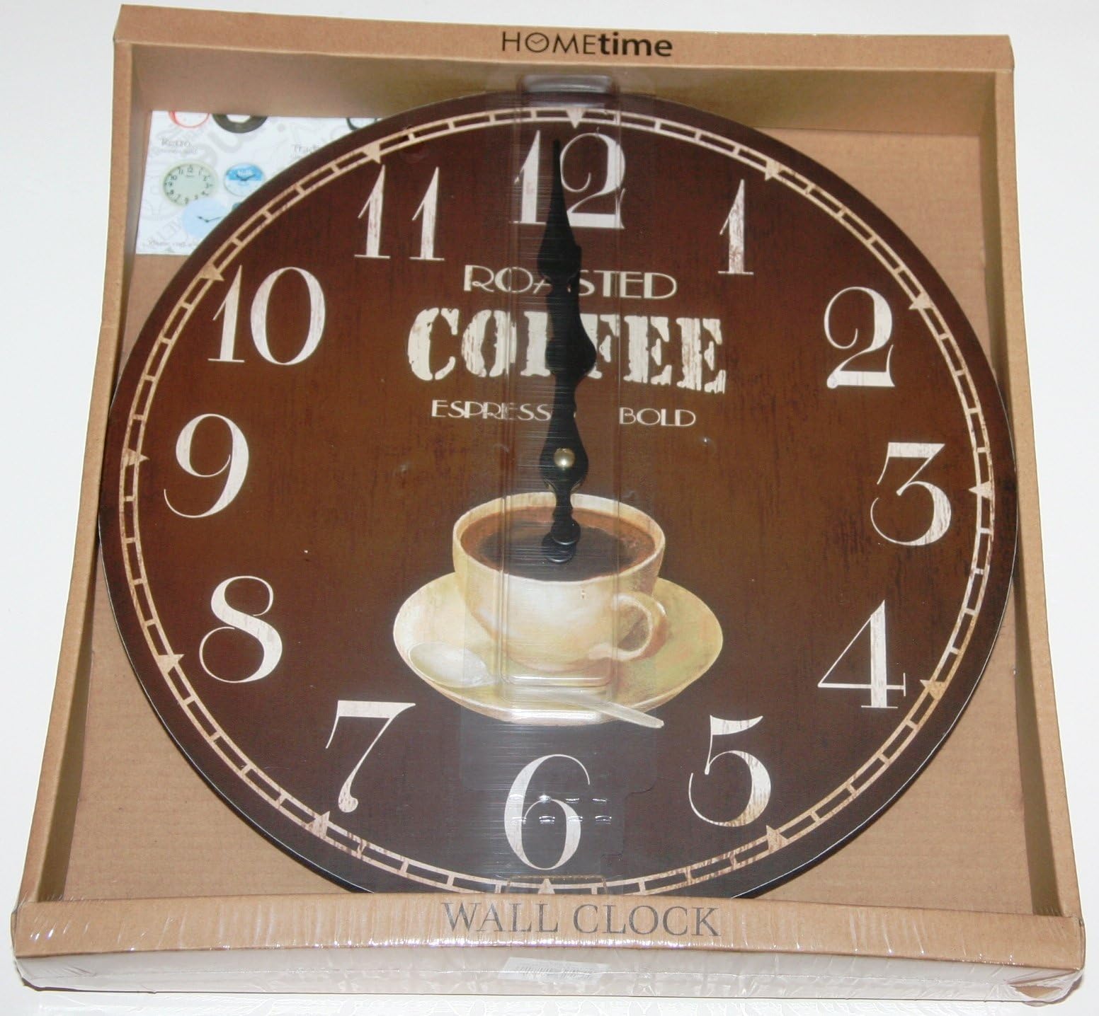 Hometime Wall Clock - Roasted Coffee Espresso Design (30cm)
