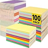 100 Pack Small Lined Notepads Bulk, Mini Journal Pocket Notebooks Set 3.5 Inch x 5.5 Inch, Colored Cover Notebook Wide Ruled, 10 Colors 24 Sheets (48 Pages) for Traveler, Students, School Supplies