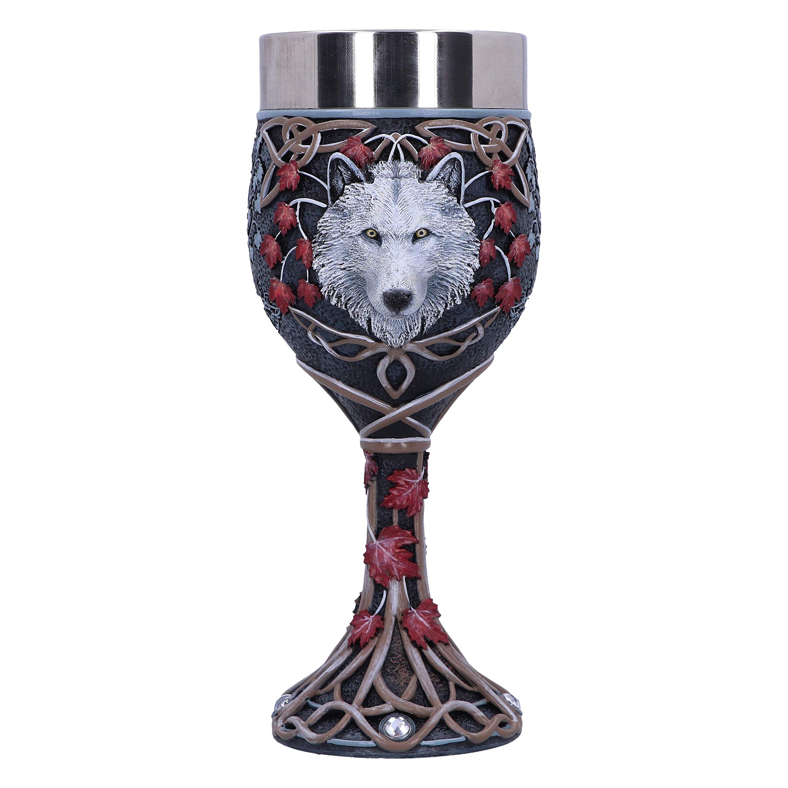 Nemesis Now Lisa Parker Guardian of The Fall White Autumn Wolf Goblet