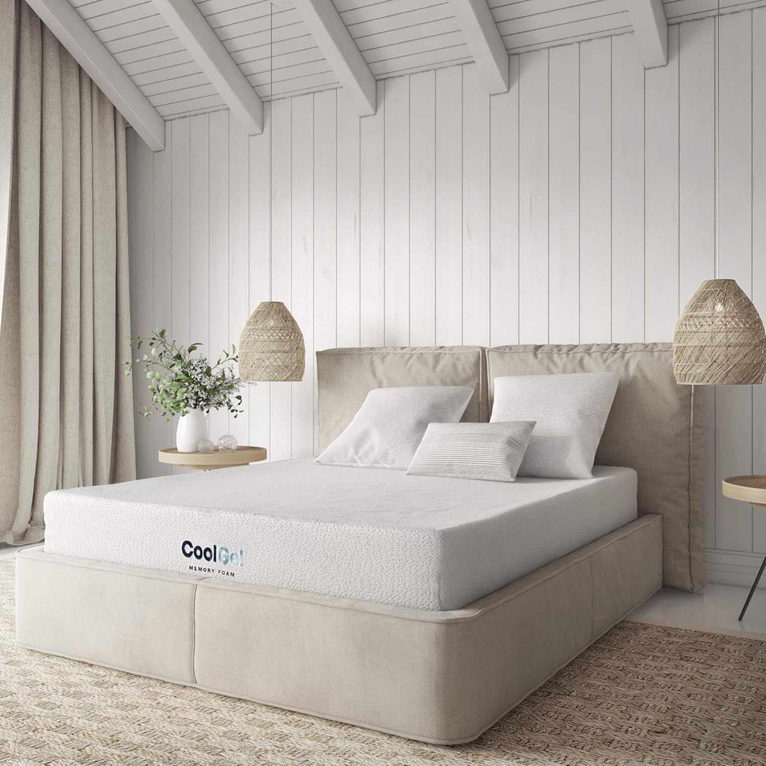 Classic Brands Cool Ventilated Gel Memory Foam 8-Inch Mattress, Twin, White: Furniture & Decor