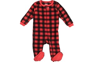 Leveret Kids Baby Boys Girls Footed Fleece Pajamas Variety of Styles (Size 3 Months-5 Years)