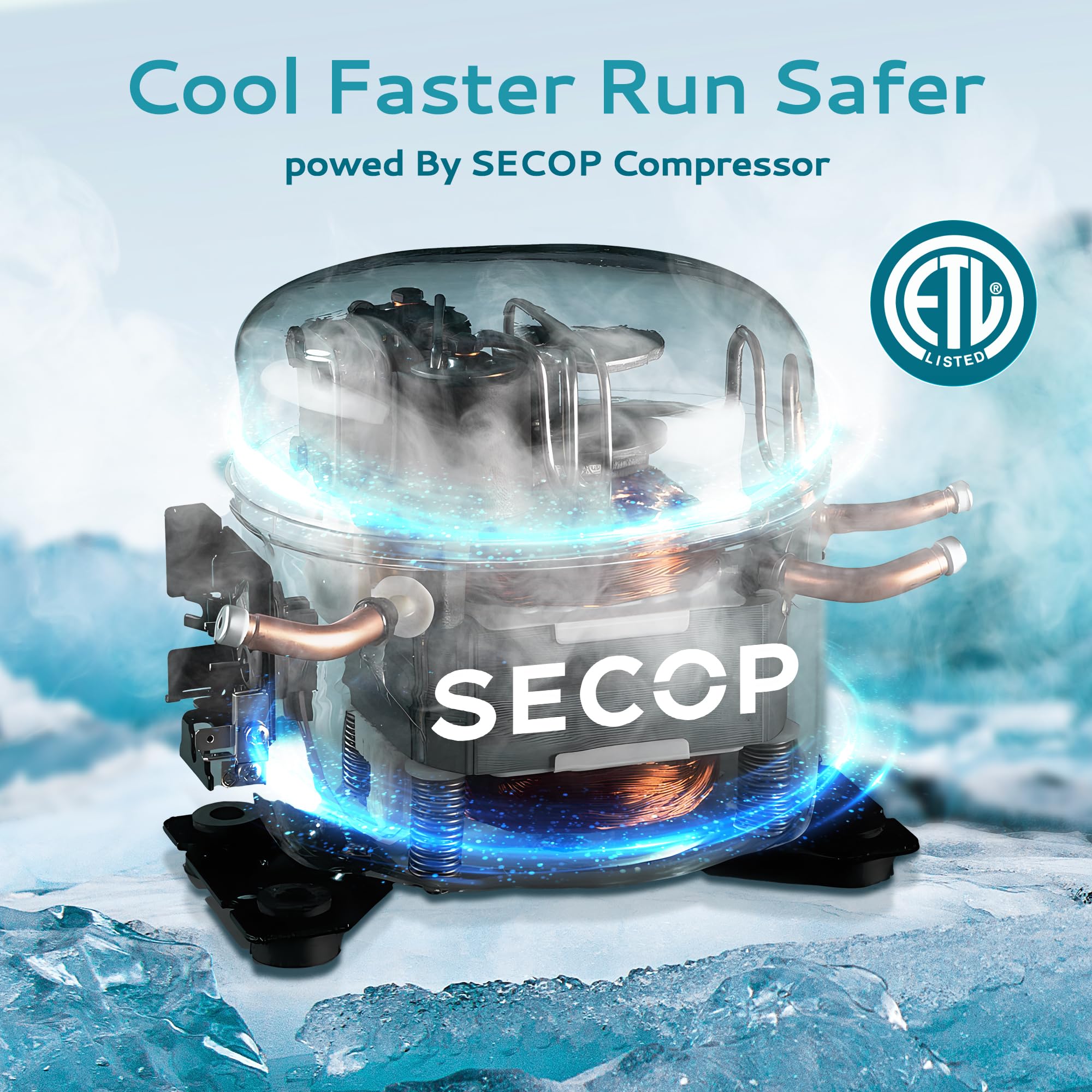 EUHOMY Commercial Ice Maker Machine 400Lbs/24H, SECOP Compressor&ETL