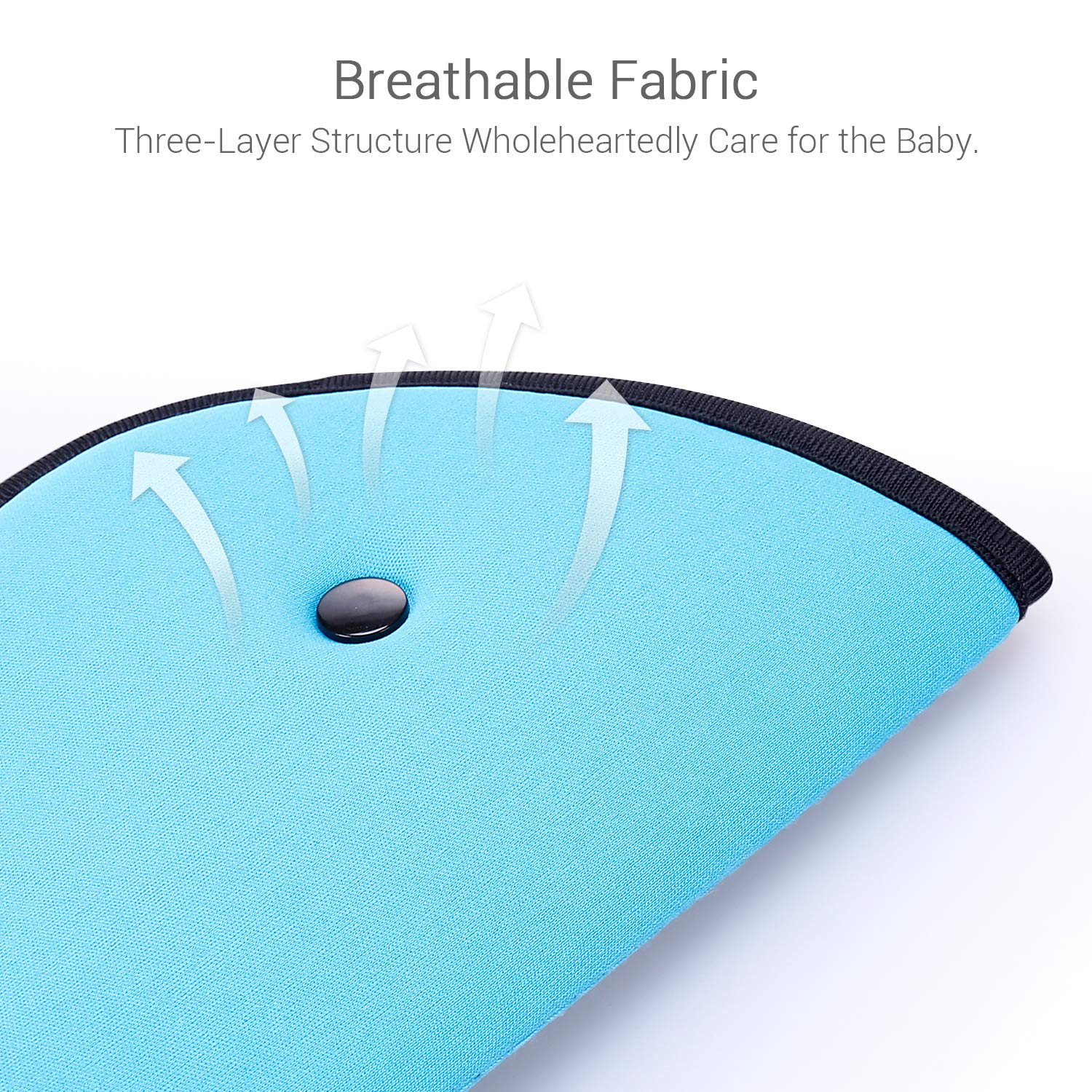 Car Seat Belt Pillow, Elegear [3 Pack] Comfortable Soft Seat Belt Cover Pads, Ergonomic Breathable Cotton Head Support Shoulder Protection Cushion for Baby, kid, Adult - Blue