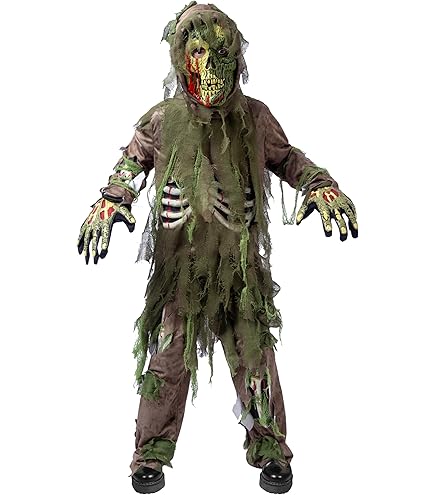 InCharacter Costume Horror Zombie Unchained Per Bambini – Include Giacca, Gilet, Maschera E Accessori