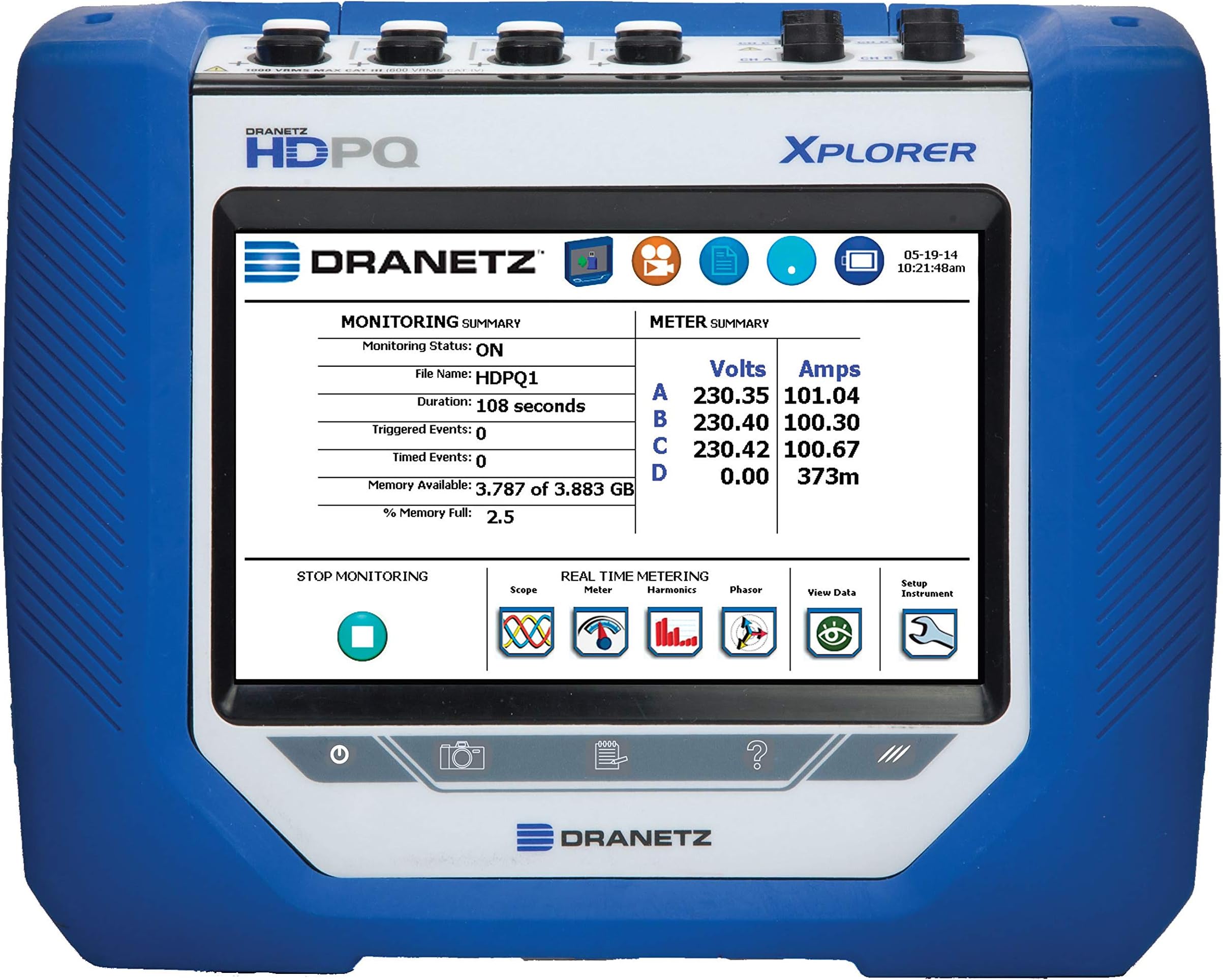 Dranetz HDPQ-XA500PKG Xplorer Power Analyzer Kit, 500A