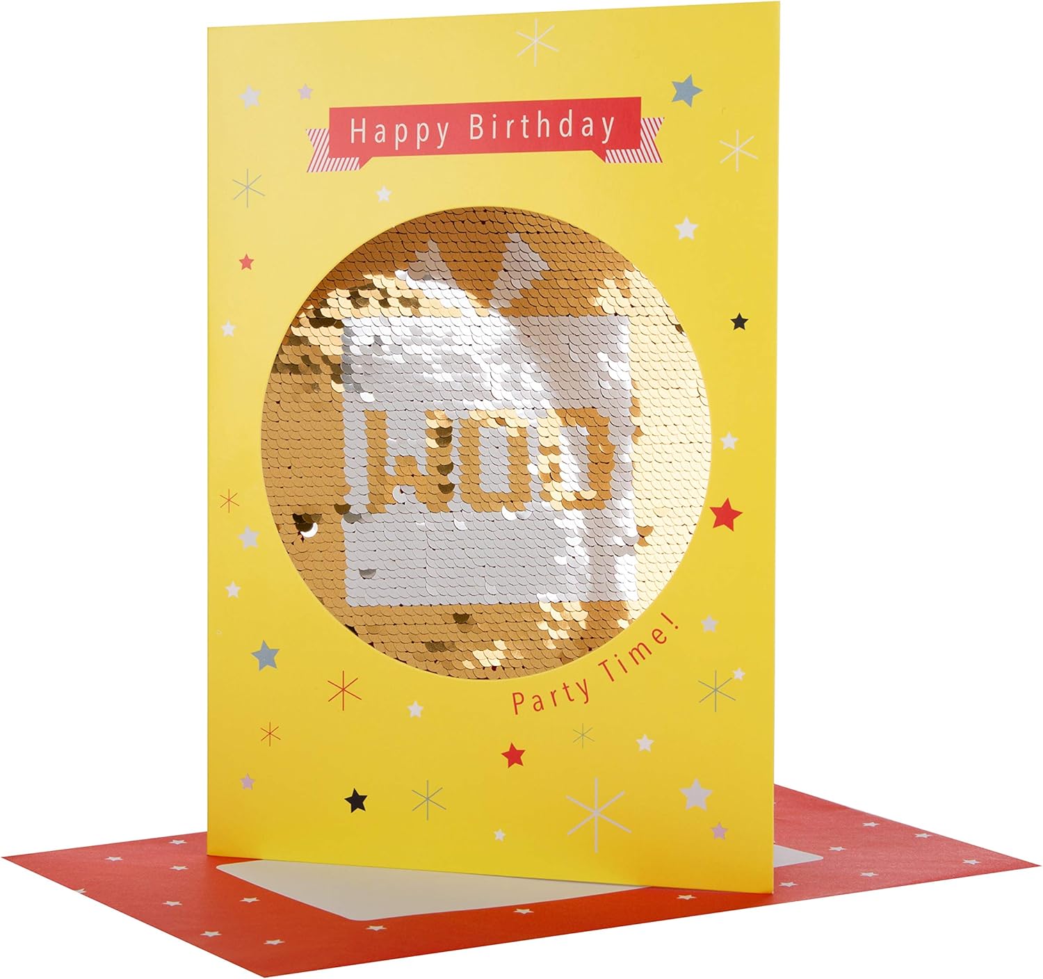 Hallmark Reversible Sequin Birthday Card 'Woohoo' Medium Amazon.co