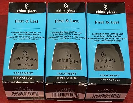 Amazon Com China Glaze First Last 0 5oz Top Base Coat X 3
