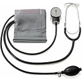 A&amp;D Medical UA-101 Aneroid Sphygmomanometer, Cuff 10-14" w/Stethoscope | Adult Upper Arm Cuff (10-14"), Manual Operation with Latex Bulb, Release Valve, Calibration Key &amp; Case