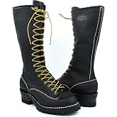 Wesco Highliner 16" Spur Climbing Lace-Up Black Leather Boots USA