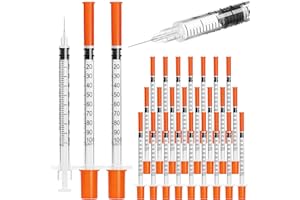 FOOSI U-100 syringes with needle - 1ml 31G ( 31 gauge ) 5/16 inch syringe with needles scale in 100 units , 1 ml / 1cc Pack of 30