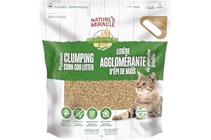Nature’s Miracle Premium Clumping Corn Cob Litter, 18 Pounds, Made with Real Corn Cob for Fast-Clumping Litter for Multi-Cat 