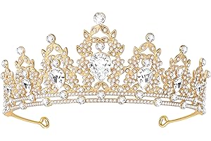 Queenship Tiara Crown for Women, Queen Tiara for Birthday Prom Bridal Party Custome Gold
