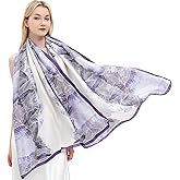 Gragengs Women Silk Scarves Long Satin Lightweight Outdoor Shawl Wraps Printed Head Scarf 70''X35''