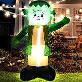 4FT Green Ghost Halloween Inflatable Decor with LED Lights | Halloween Parties Holiday Decor Blow Up Decoration Indoor Outdoor Yard Graden Inflatable Decor