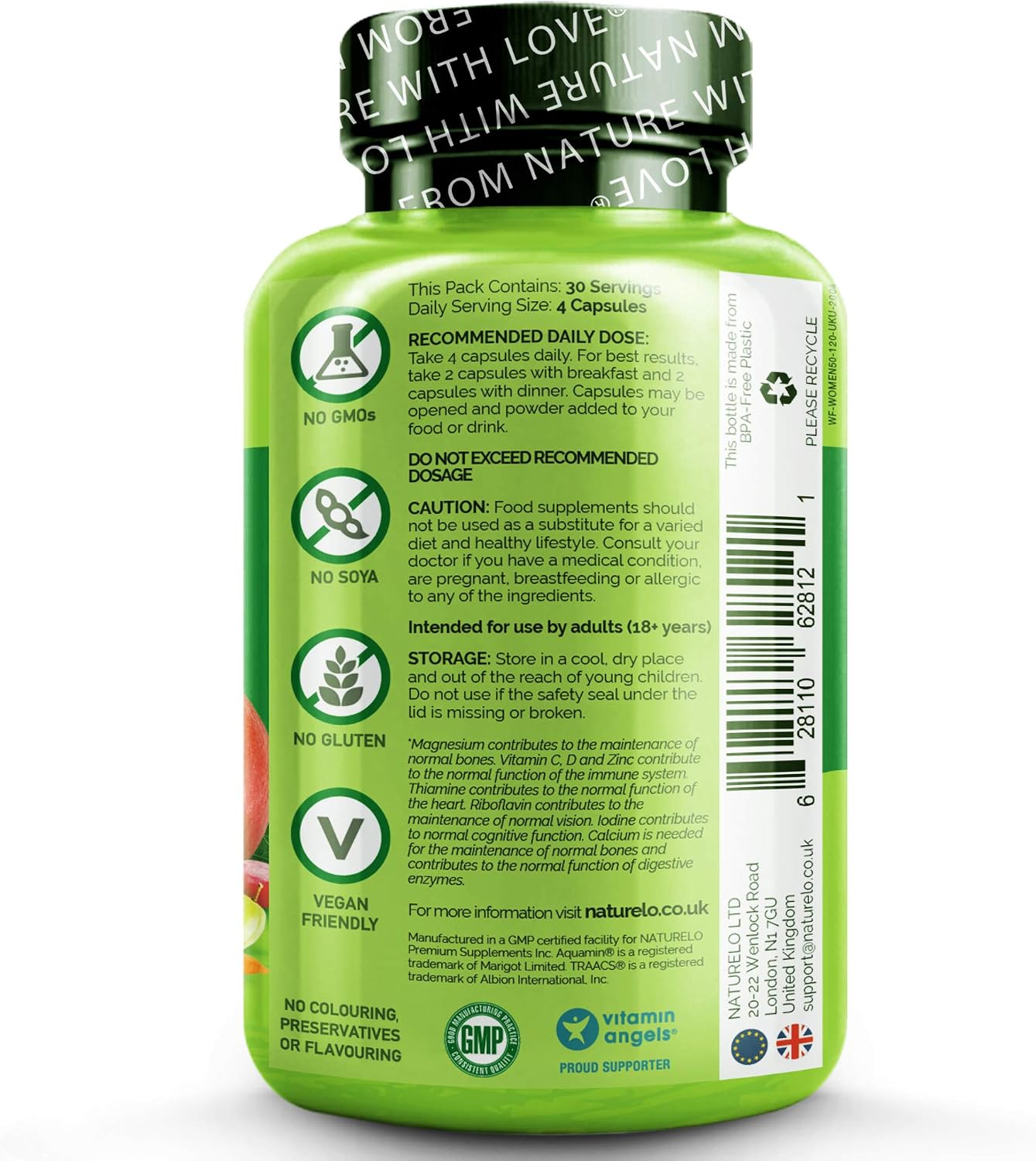 NATURELO Whole Food Multivitamin for Women 50+ (Iron Free), with Natural Vitamin, Mineral, Botanical Blends - Image 4