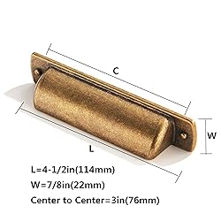 khtumeware 10 Pack 3" Drawer Pulls Antique Brass