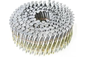 raseparter 3600 Count 15 Degree Full Round-Head Siding Nails 2 Inch x 0.092 Inch Ring Shank, Hot-Dipped Galvanized for Rough Nailing of Lathing and Sheathing Materials
