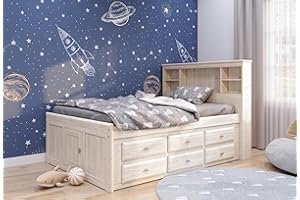 DISCOVERY WORLD FURNITURE KD Full Bookcase Bed Complete with KD 6 Drawers