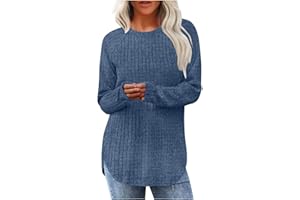 HVYESH Tunic Pullover Fall Shirts Women Clothes Long Sleeve Shirt Woman Wear Fashion 2025 Trendy Travel Outfit Winter Tops