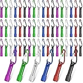 CZBRO 60 Pack Mini Keychain Flashlights Bulk, Ultra-Bright LED Metal Carabiner Clip Lights,Compact Emergency Lights for Camping, Hiking, Cycling, Survival Kits(60)