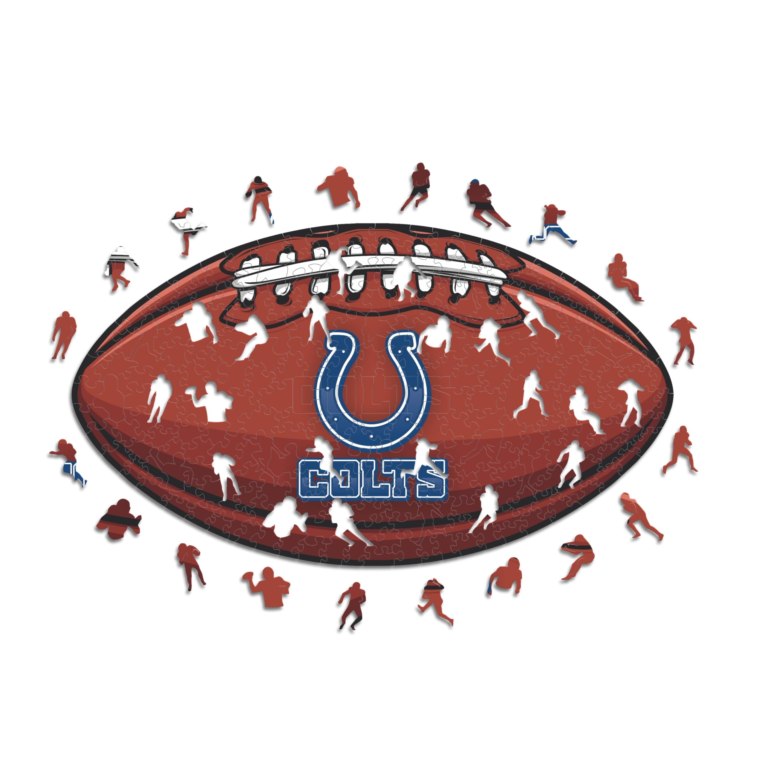 Iconic Puzzles, Indianapolis Colt Crest, 100% eco-sustainable wooden puzzle with official license NFL, size L, 500 pieces