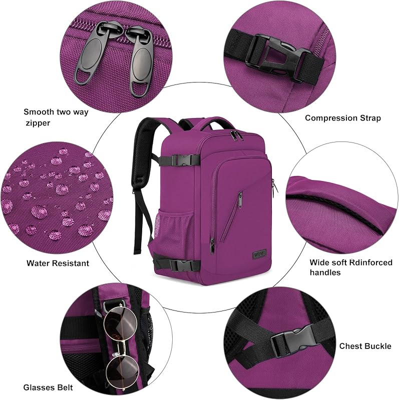 Handgepäck Rucksack 40x20x25 für Ryanair Handgepäck Tasche für Flugzeug 20L Klein Reiserucksack für Damen Laptop Rucksack 14 Zoll mit USB Ladeanschluss Reisetasche für Frauen
