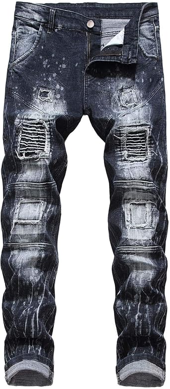 straight fit biker jeans