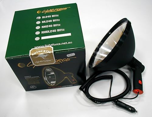 Lightforce Hand Held 240 Blitz, Coil Cord / Cig Plug, 12V 100W Globe