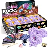 Gamerside Gem Digging Kit, 12 Rock Digging Kit for Kids 6+ | Excavate Real Gems &amp; Crystals, 12 Mining Tools Set &amp; Rock &amp; Mineral Identification, Great Geology Gift for Boys Girls