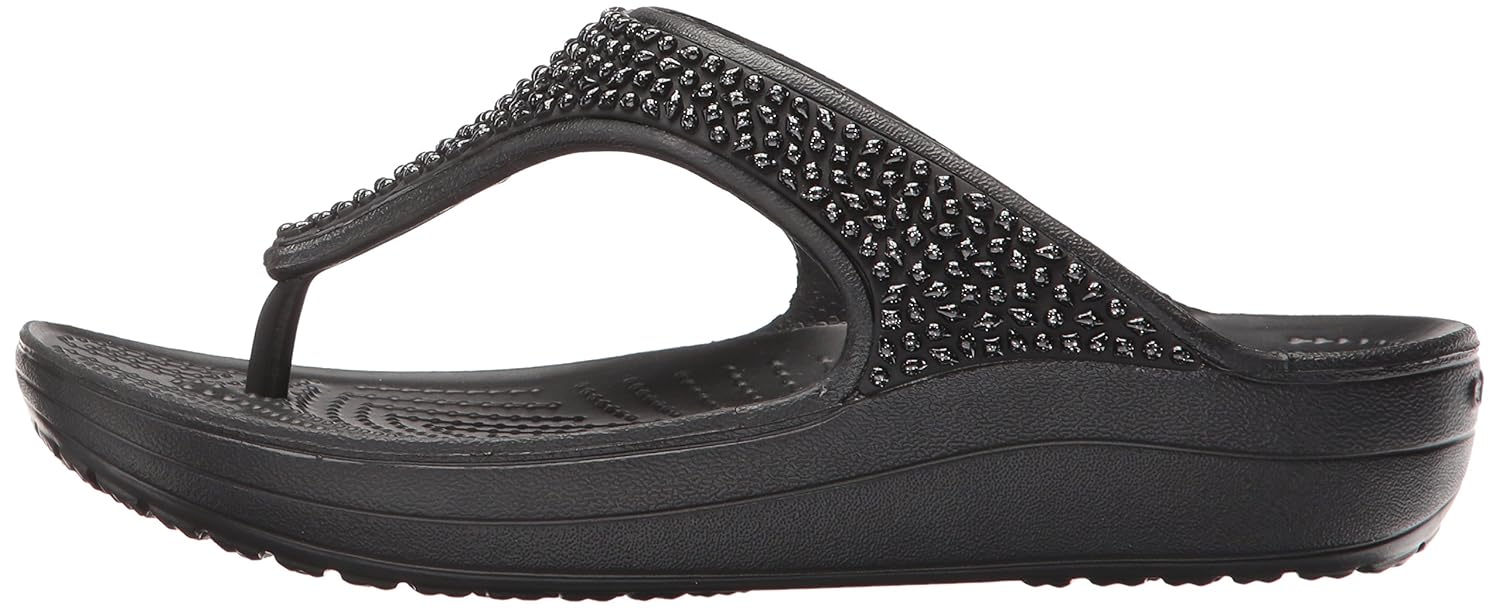 crocs sloane embellished women flip in black