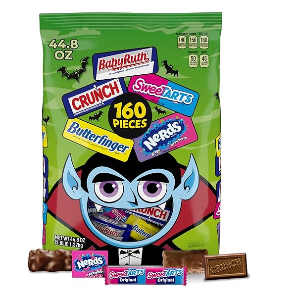 BUTTERFINGER, CRUNCH BABY RUTH, NERDS, SWEETTARTS, MINIS, FUN...