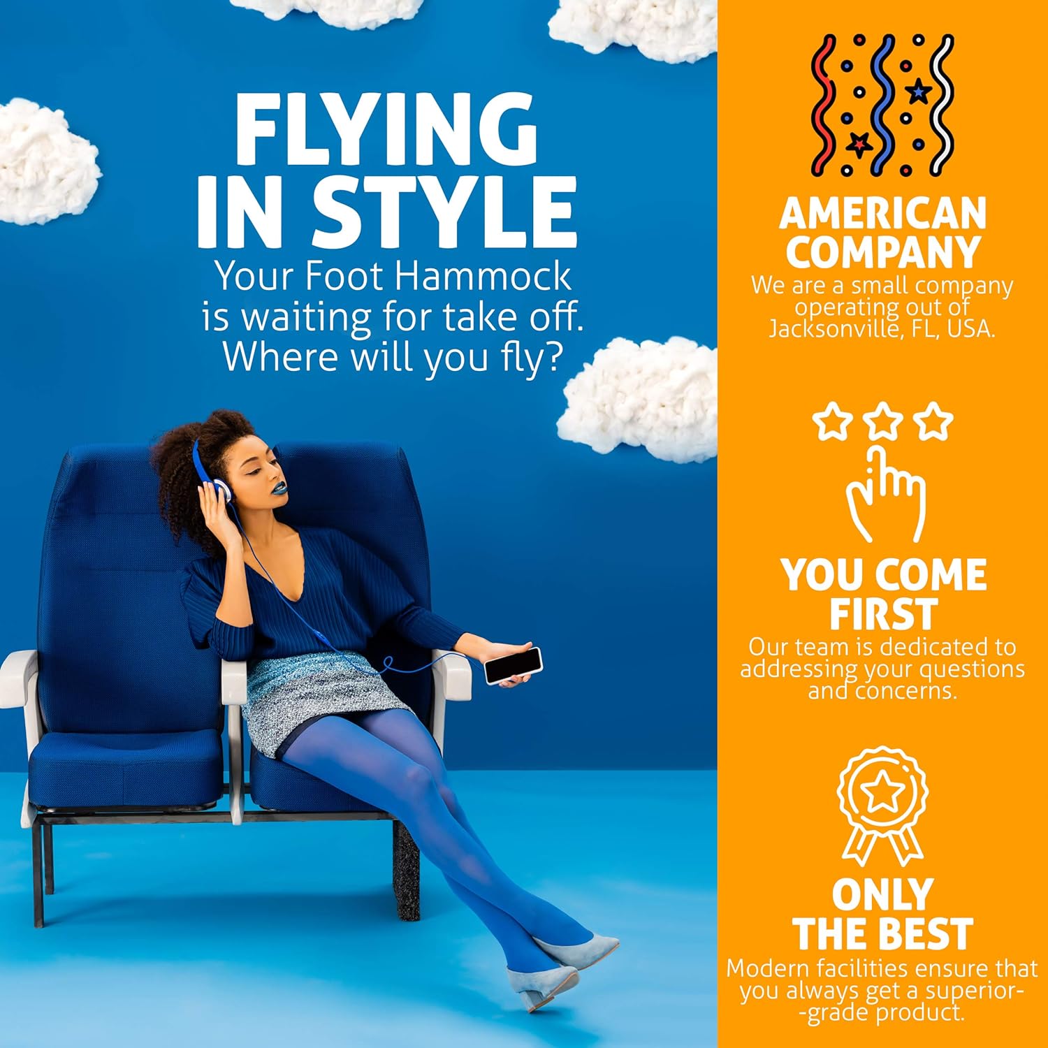 Airplane Foot Hammock (Memory Foam), Perfect Airplane Footrest to Relax Your Feet | Foot Hammock for Airplane Travel Accessories, Desk Foot Hammock, Travel Foot Rest, Comfy Foot Hanger Airplane: Kitchen & Dining
