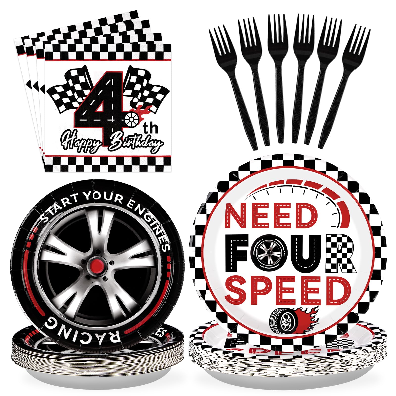 96 Pcs Need Four Speed Birthday Decorations