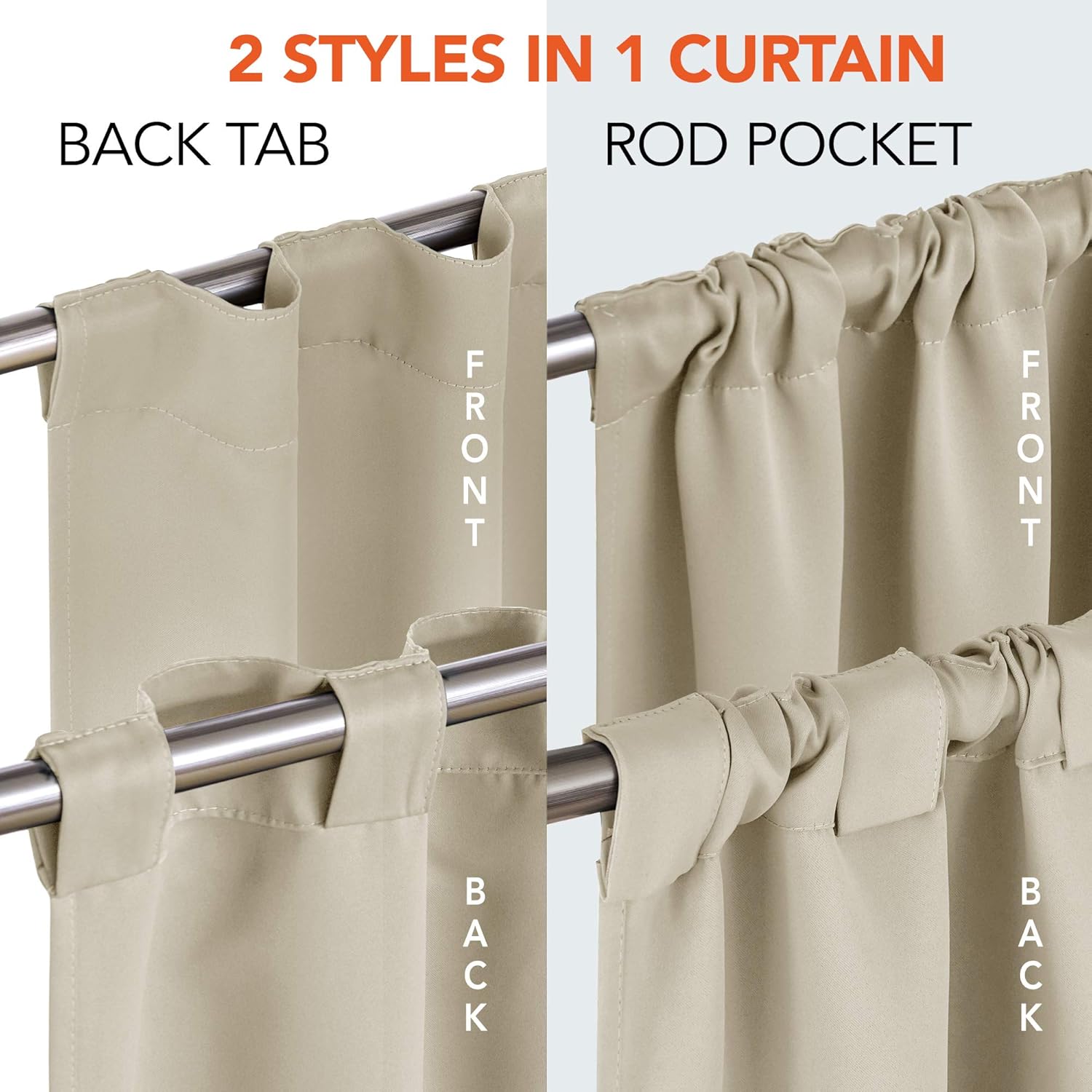 Deconovo Blackout Curtains Rod Pocket And Back Tab Curtains Living