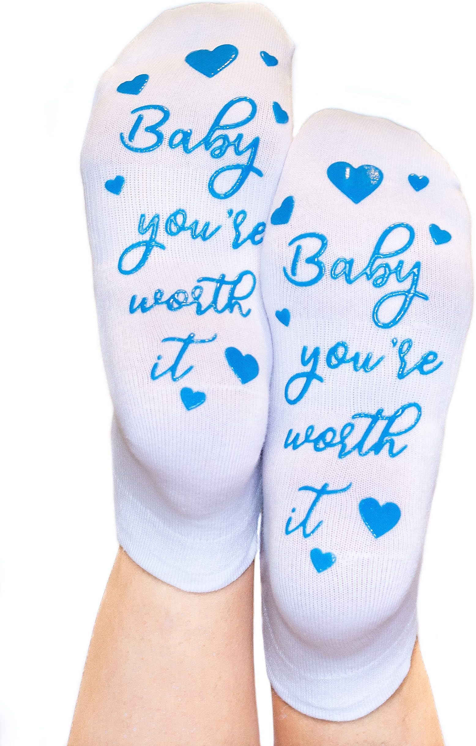 DonnaElite Labor & Delivery Inspirational Non Skid Push Maternity Socks
