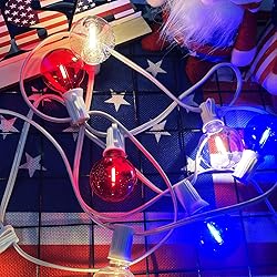 25Ft G40 LED Outdoor String Lights with 27 LED Red