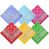 hoyuwak 6 Pcs Paisley bandanas Square Cowboy Printed Head Scarf Neckerchief for Halloween Women and Men