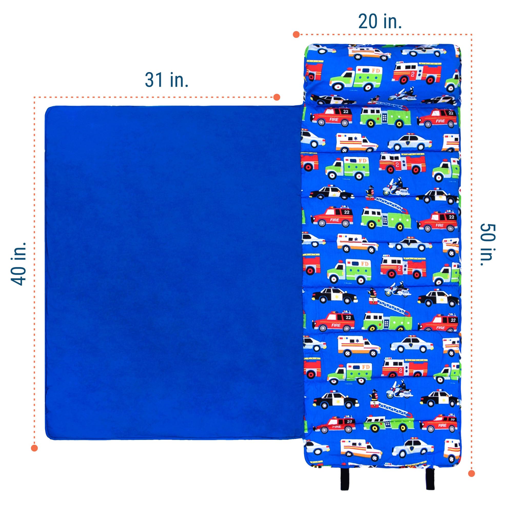 Wildkin Kids Original Nap Mat – Cozy Kids Sleep Mat with Pillow, ideal for School & Travel - Heroes