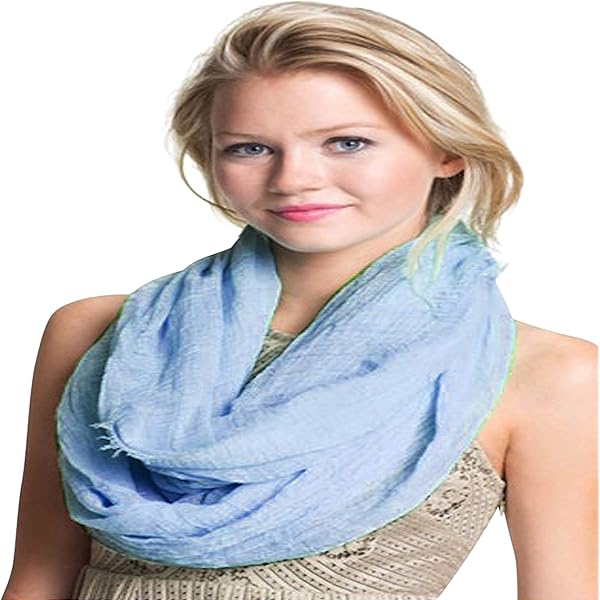 CJ Apparel Baby Blue Denim Blue Mobius Infinity Scarf Snood