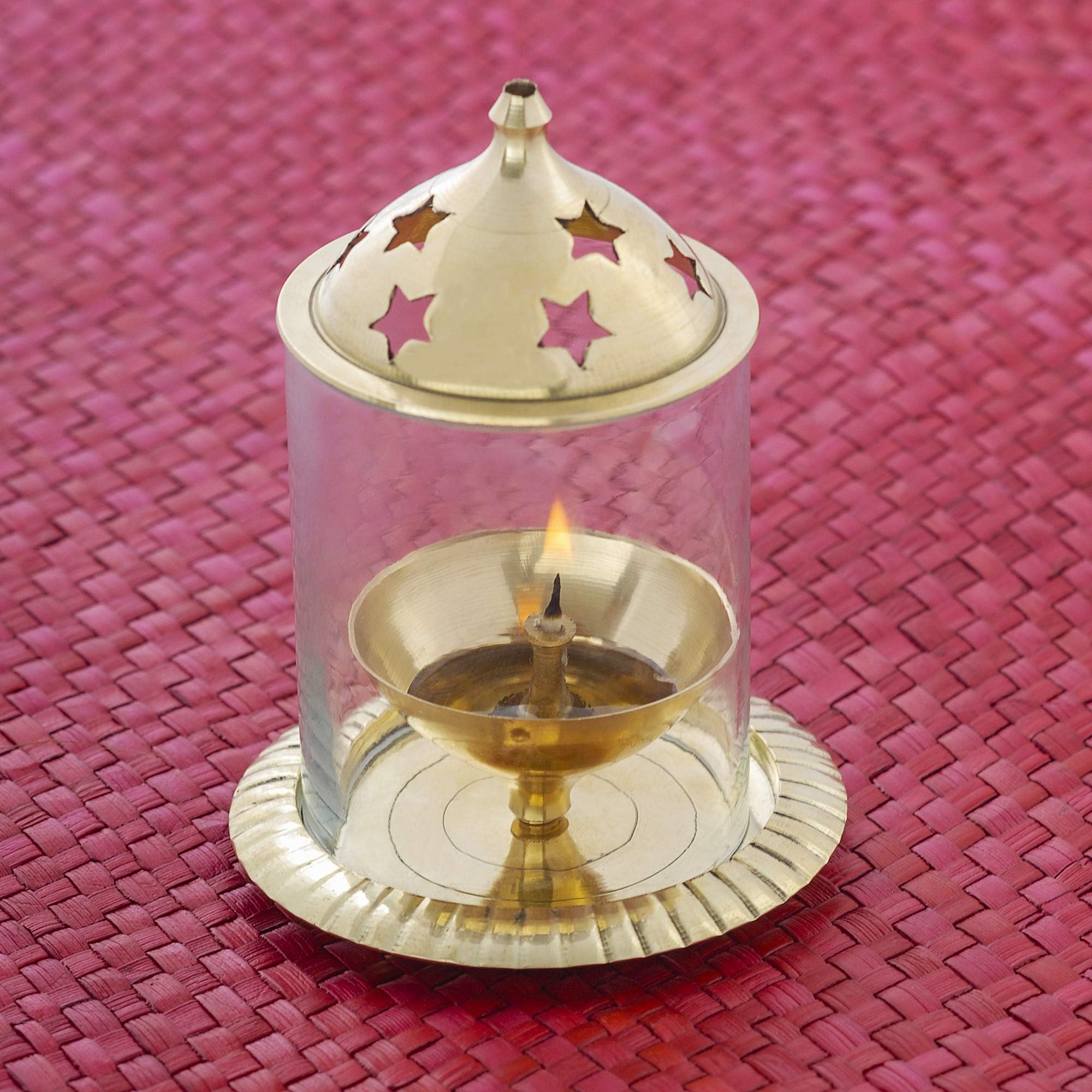 Angelic Copper Brass Udupi Jyot (7.5 cm x 7.5 cm x 12 cm, Golden)