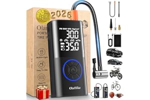 OlarHike Tire Inflator Portable Air Compressor, Smart Dual Hose System, 160PSI Auto Air Pump for Car Tires, Bike,Bicycle, Motorcycles,Electric Pump with LED Light & Digital Pressure Gauge