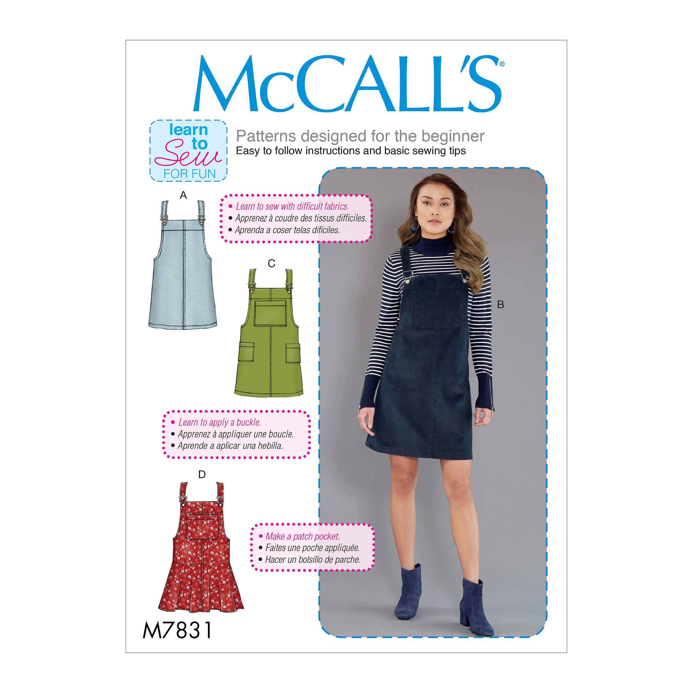McCall’s Sewing Pattern M7831 Misses’ Pinafore Dresses