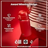 Ion8 Lightweight Steel Kids Water Bottle 400ml Red Leak Proof view 6